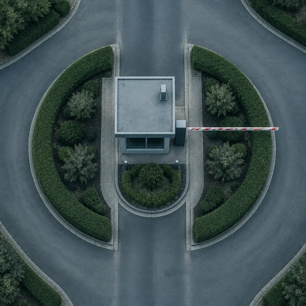 Controlled entrance with modern access infrastructure