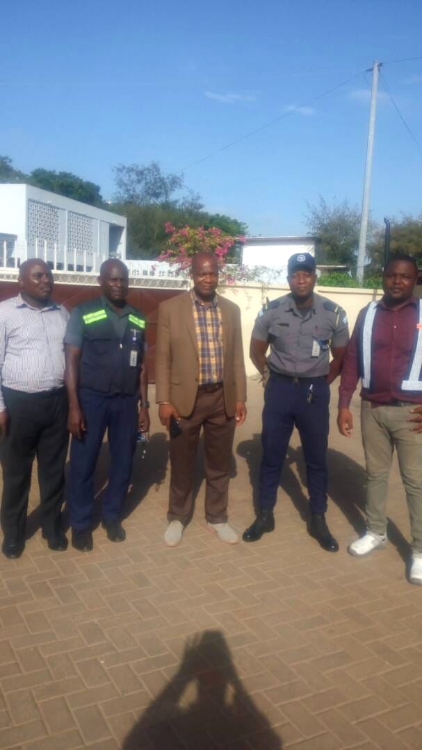 Security team standing at a site